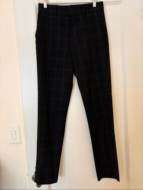 H&M Black Windowpane Slim Dress Pants